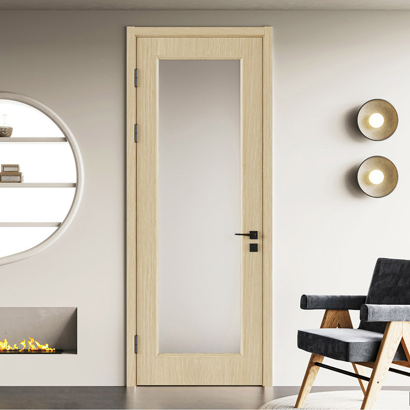 免漆玻璃门+实木复合门套