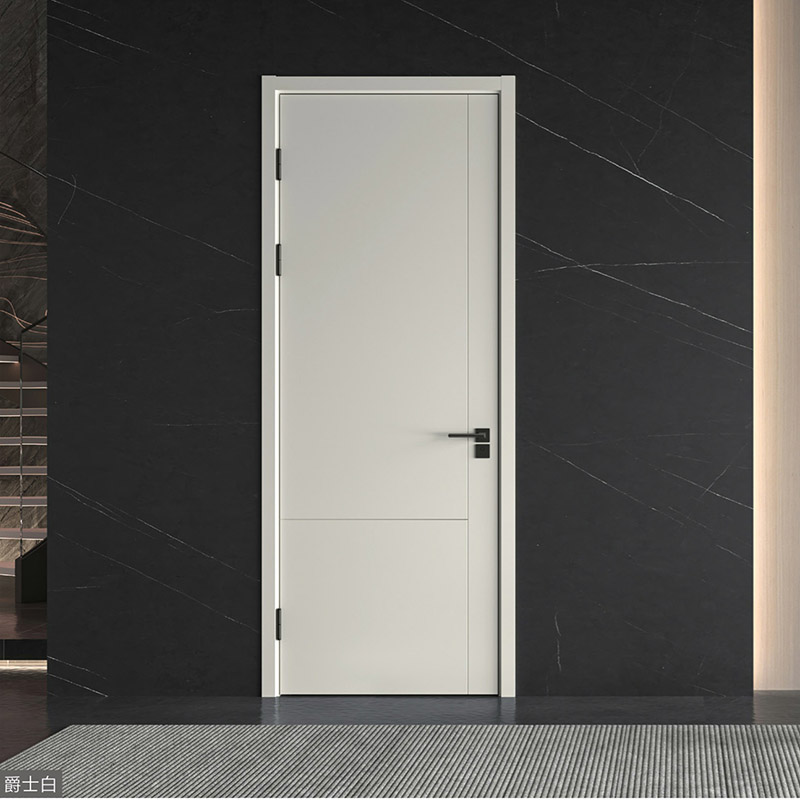 混油平板浅雕门+实木复合门套