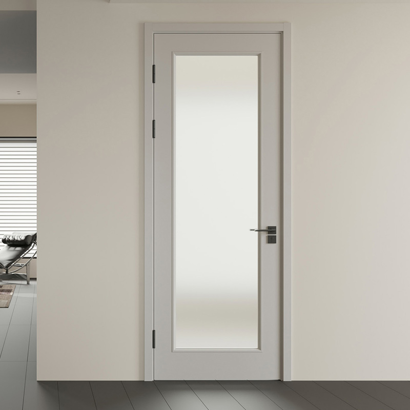 免漆玻璃门+实木复合门套