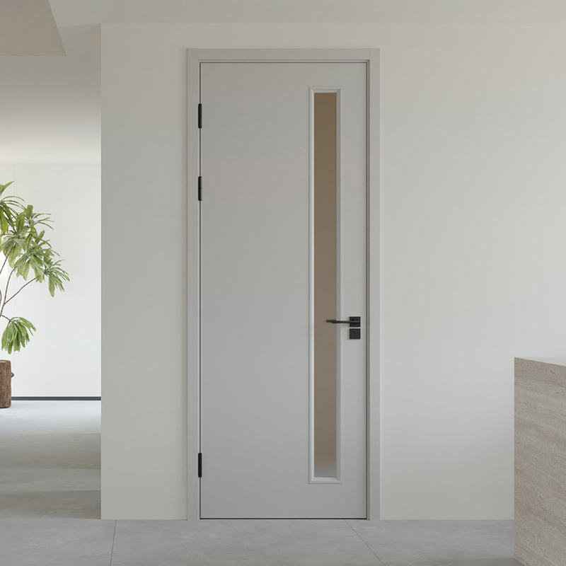 免漆玻璃门+实木复合门套