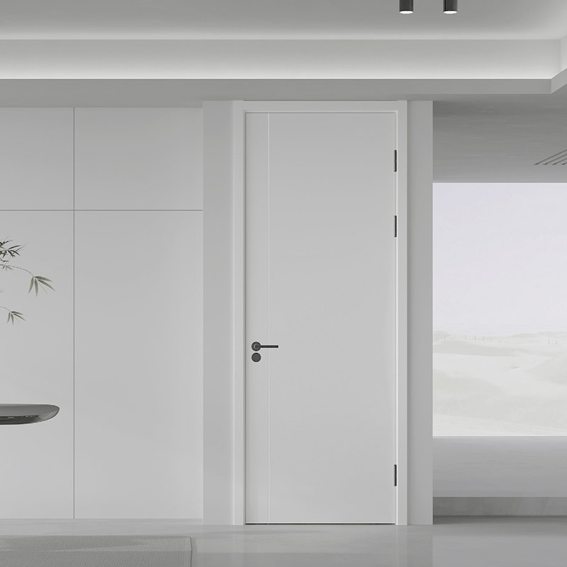 混油平板、浅雕门+实木复合门套